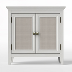 Storage Buffet Cabinet with Rattan Doors Adjustable Shelf,Beige