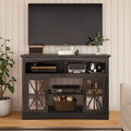 55'' Farmhouse TV Stand with Glass Doors & LED Lights