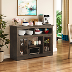 55'' Farmhouse TV Stand with Glass Doors & LED Lights