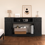 75''TV Stands with Adjustable Shelves & Double-Door