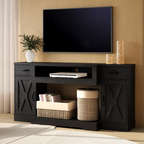75''TV Stands with Adjustable Shelves & Double-Door