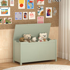 Wooden Toy Box Storage Organizer with Safety Hinged Lid