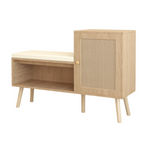 2-in-1 Shoe Cabinet Storage Bench with Removable Seat Cushion